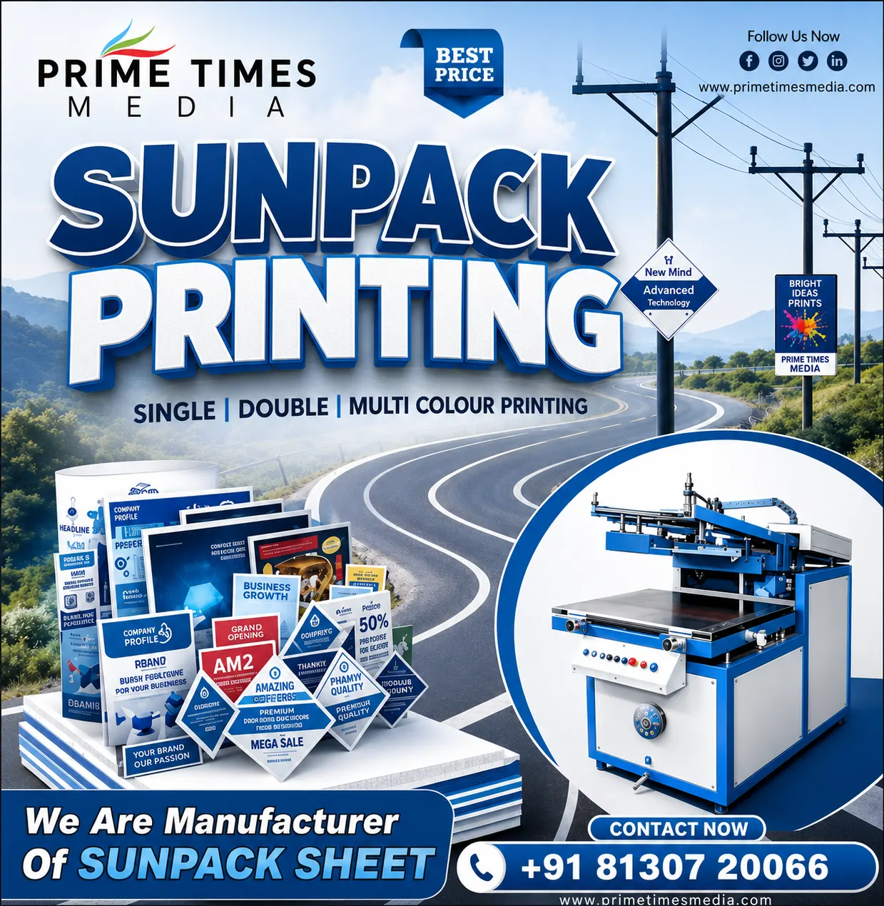 Sunpack sheet branding and printing